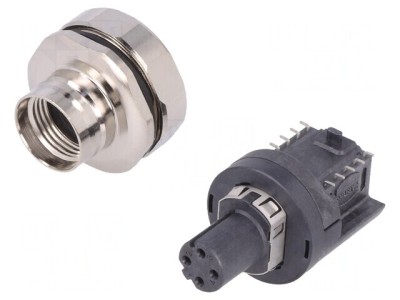 Soclu M12 4-Pin Mamă Ethernet SMT IP65/IP67 foto