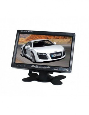 Display auto LCD 7&amp;quot; 12V - 24V cu telecomanda si rama montaj perete foto