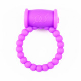 Inel de Penis Beaded Ring cu Vibratii, Silicon, Mov, Mokko Toys, Good Vibes