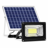 Proiector LED Solar pentru Exterior cu Panou Separat și Telecomandă, Negru