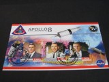 Bloc filatelic Burkina Faso 2023 . Apollo 8, Prima Misiune Lunară cu Echipaj, Spatiu, Stampilat