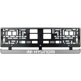Set 2 bucati, suport numar inmatriculare argintiu Hyundai I