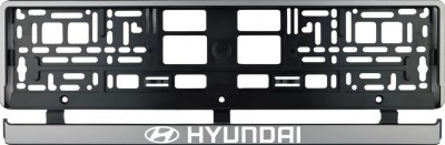 Set 2 bucati, suport numar inmatriculare argintiu Hyundai I foto