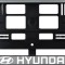 Set 2 bucati, suport numar inmatriculare argintiu Hyundai I