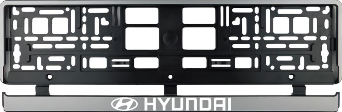 Set 2 bucati, suport numar inmatriculare argintiu Hyundai I