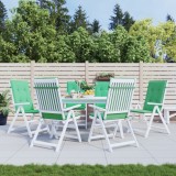 VidaXL Perne scaun cu spătar &icirc;nalt, 6 buc., verde, 120x50x3 cm, textil