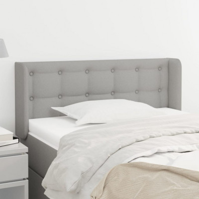 vidaXL Tăblie de pat cu aripioare gri deschis 83x16x78/88 cm textil foto