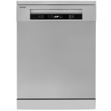 Masina de spalat vase Toshiba DW-14F5S, 14 seturi, 6 programe, Clasa D, AquaStop, Auto Open, Filtru AntiBacterian, 60 cm, Inox