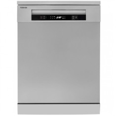 Masina de spalat vase Toshiba DW-14F5S, 14 seturi, 6 programe, Clasa D, AquaStop, Auto Open, Filtru AntiBacterian, 60 cm, Inox