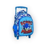 Ghiozdan troller Sonic Ariciul Prime, 30 x 25 x 15 cm , Curele ajustabile , Albastru, Baiat, Troler
