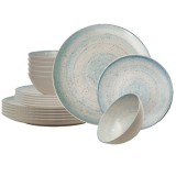 Set farfurii, 18 piese, pentru 6 persoane, Marshmallow, Multicolor lucios