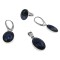 Set argint cu lapis lazuli natural 14x10 MM