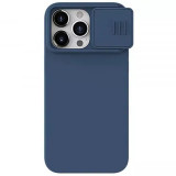 Cumpara ieftin Husa iPhone 15 Pro cu Protectie Camera Nillkin SMS Albastru