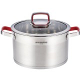 Oala inox 20cm Hausberg HB-H LUX 820 cu capac sticla inductie