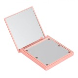 Oglindă De Voiaj Cu LED, Model BOSS LADY/NO FILTER BEAUTY, 6 LED-uri, 7x7 cm, Negru/Roz, Oem