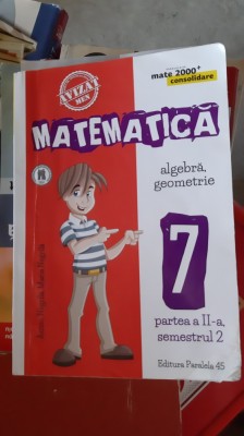 MATEMATICA ALGEBRA GEOMETRIE CLASA A VII A SEMESTRUL 2 foto