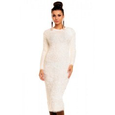 N757-15 Rochie midi de toamna pufoasa