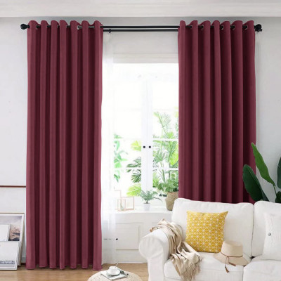 Draperie din catifea blackout cu inele argintii, Madison, 250x235 cm, densitate 700 g/ml, Chocolate Brown, 1 buc foto