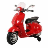 Trotineta Electrica Copii Injusa Vespa Rosu, 3+ Ani, Baterie, Design Realist, Jucarie Premium