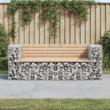 VidaXL Bancă de grădină, design gabion, 184x71x65,5 cm, lemn masiv pin