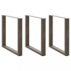 Picioare masuta cafea U otel natural 80cm 3 buc - Set robust, reglabil, design modern - Accesorii mobila