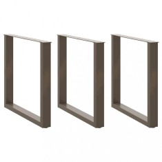 vidaXL Picioare de masă &icirc;n formă de U, 3 buc., oțel natural, 80x(72-73) cm 4013207