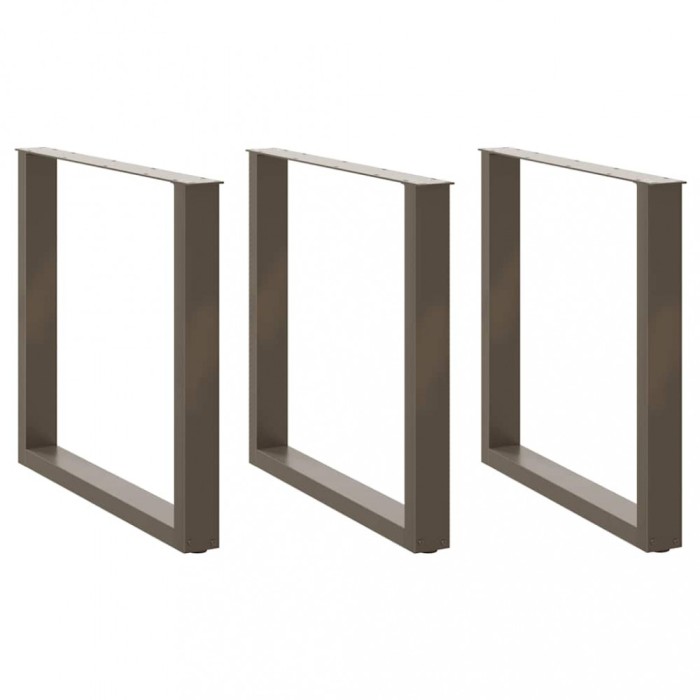 vidaXL Picioare de masă &icirc;n formă de U, 3 buc., oțel natural, 80x(72-73) cm 4013207