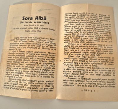 Carte veche Program Cinema Ateneul Golescu Bucuresti Pliant foto