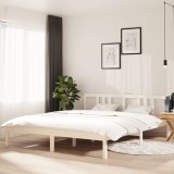 Cumpara ieftin Cadru de pat, alb, 160x200 cm, lemn masiv de pin