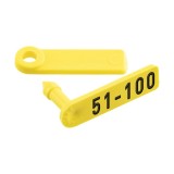 Crotalii Twintag Kerbl pentru miei si iezi, galben, numerotate 51-100 debosate, 50 buc