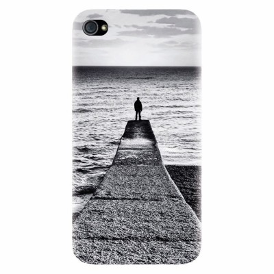 Husa silicon pentru Apple Iphone 4 / 4S, Abstract Dock Man Grey foto