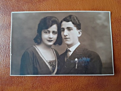 Fotografie tip Carte Postala, barbat si femeie, prioada interbelica, necirculata foto