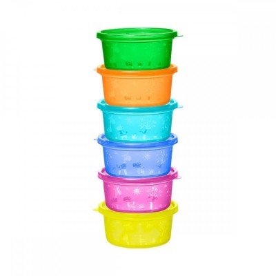 Set 6 boluri cu capac pentru alimente, 300 ml, fara BPA, 0+ luni, Nip 37063 Children SafetyCare foto
