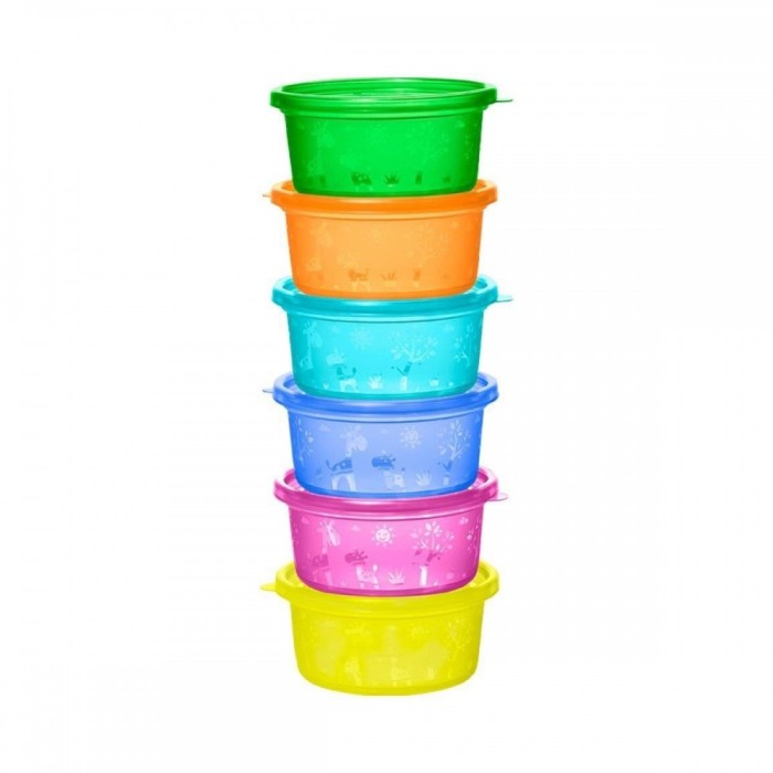 Set 6 boluri cu capac pentru alimente, 300 ml, fara BPA, 0+ luni, Nip 37063 Children SafetyCare