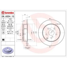 Set discuri frana Toyota Corolla Verso (Zer , 1.6 (ZNR10_), 1.8 (ZNR11_), 2.0 D-4D (CUR10_), 2.2 D-4D (AUR10_), punte spate, 290x10, plin, BREMBO