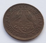 53. Moneda Africa de Sud 1/4 pence 1955 (Elizabeth II 1st portrait)