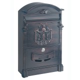 Cutie postala otel, design antic/vintage, model ASHFORD ANTIK RTR, 410x260x90 mm, negru-maroniu