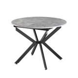 Masa dining extensibila fier negru mdf gri Abero 100x100-140x75 cm