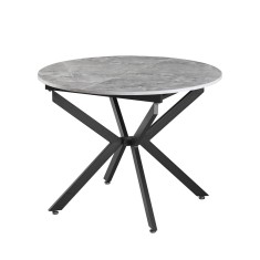 Masa dining extensibila fier negru mdf gri Abero 100x100-140x75 cm