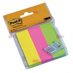 Notite adezive page markers Post-It 3 buc/set 25 mm x 76 mm 100 file/buc 3M