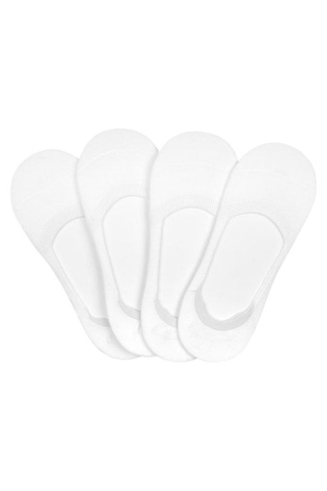 Sosete tip talpici, unisex, set 4 perechi, alb 42-48