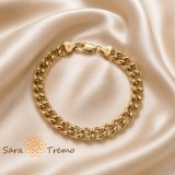 Cumpara ieftin Bratara unisex Kael, placaj triplu cu aur 14K, 20 cm