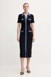 Morgan rochie RMSISSI culoarea bleumarin, midi, mulată, RMSISSI