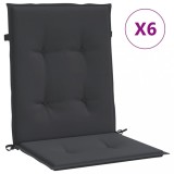Cumpara ieftin Perne cu spatar mic, 6 buc., negru, 100x50x3 cm, textil oxford