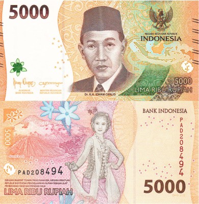 Indonezia 5000 Rupiah rupii 2022 PW-164 Eroii Nationali UNC foto