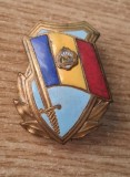 Insigna regimentala Divizia Tudor Vladimirescu, varianta emailata si inseriata. Acordata in 1948. Piesa de colectie ft rara ! Stare impecabila