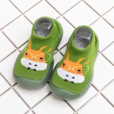 Mocasini verzi cu talpa antiderapanta - Vacuta (Marime Disponibila: Marimea 26)
