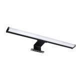 Aplica LED pentru baie Hoff Lua, 8 W, 560 lm, lumina neutra, IP44, negru + alb, modern