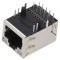 Conector RJ45 soclu ecranat cu diodă LED THT &icirc;n unghi, PIN 8