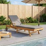 vidaXL Șezlong 100% poliester solid-teak 42032674
